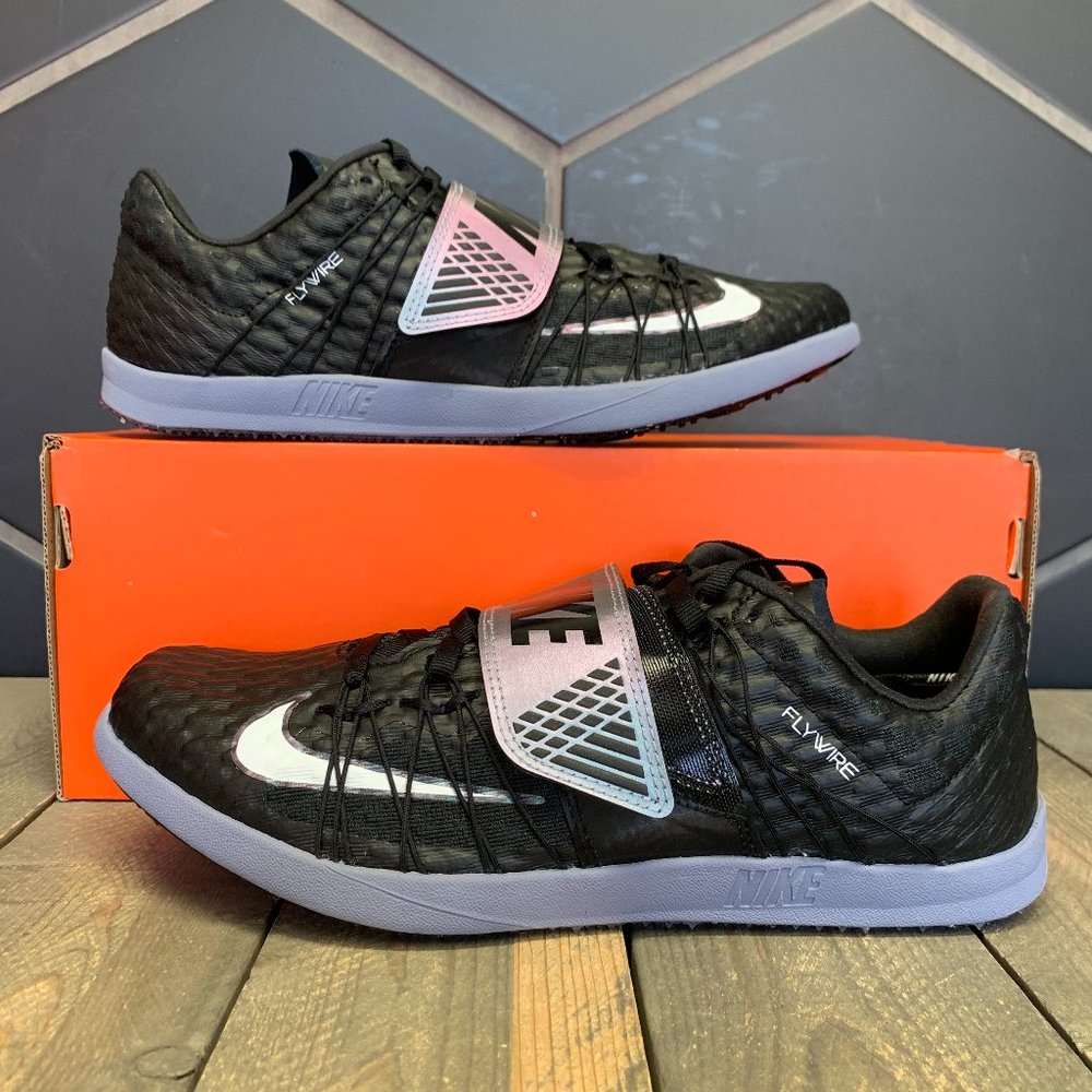 <New W/ Missing Lid Box! Nike Triple Jump Elite Black Grey Spike Track Size 15